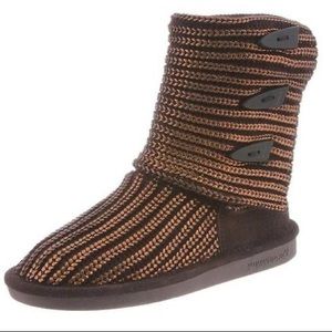 BearPaw Knitted Tall Brown Boots | Sz 6